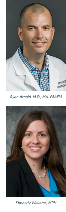 Headshots of Ryan Arnold, M.D. and Kimberly Williams, MPH